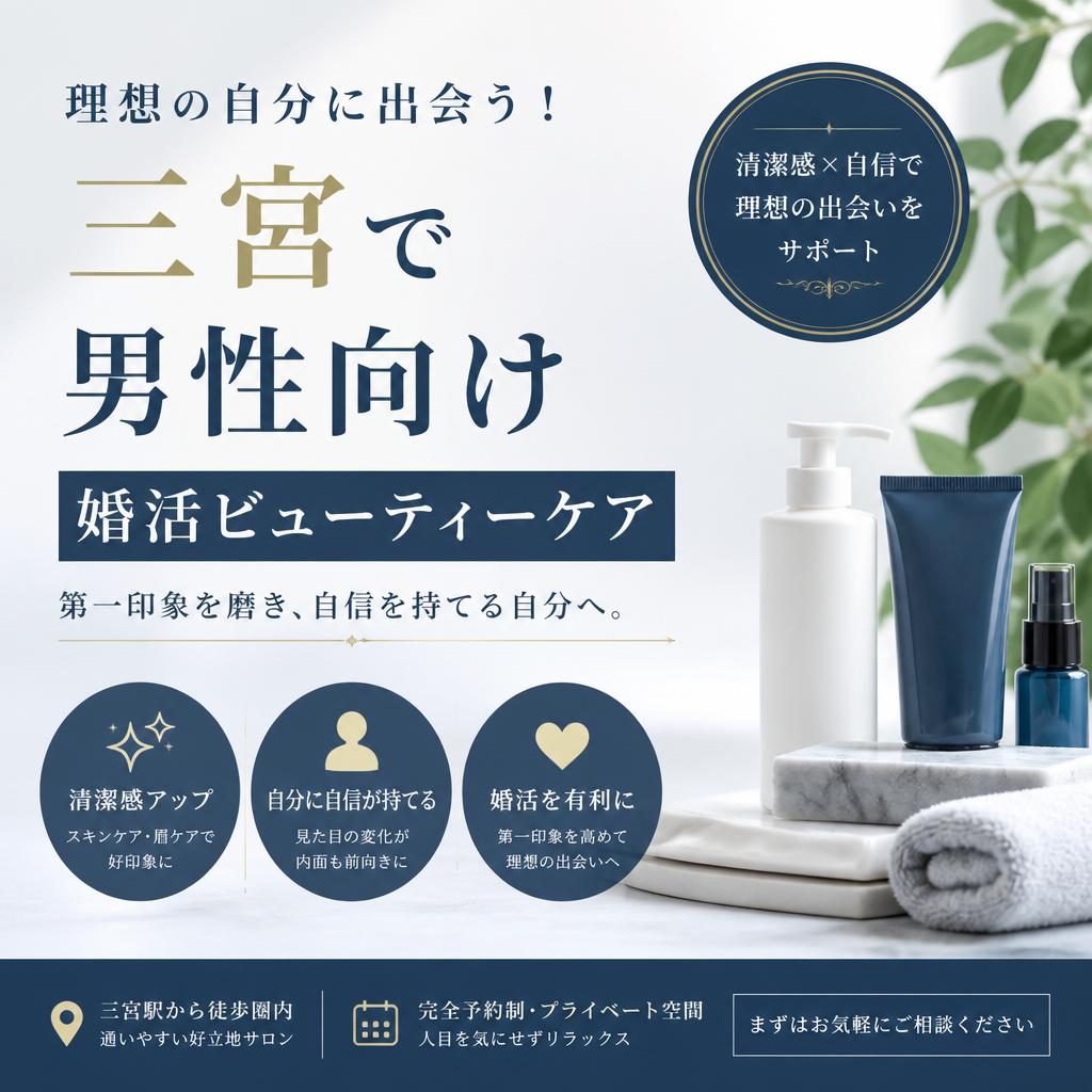 理想の自分に出会う！三宮で男性向け婚活ビューティーケア